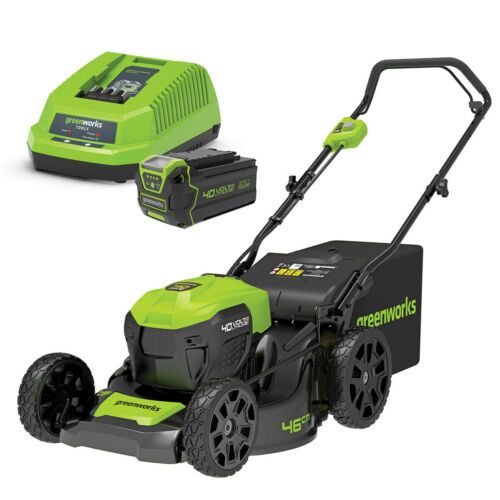 GREENWORKS 40V 18" BRUSHLESS STEEL DECK LAWNMOWER CORDLESS KIT 4.0Ah BATTERY